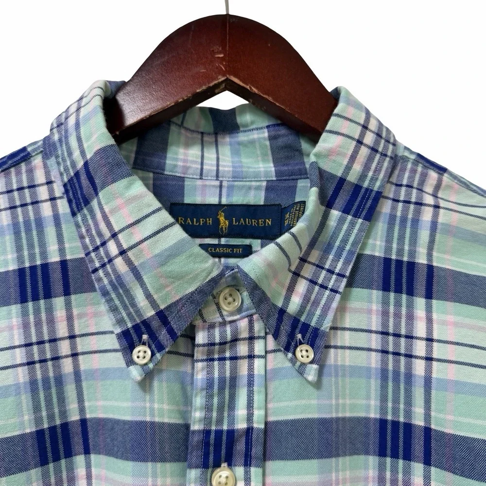 Polo Ralph Lauren Men Pony Tartan Plaid Oxford Shirt Size XXL Classic Fit Preppy